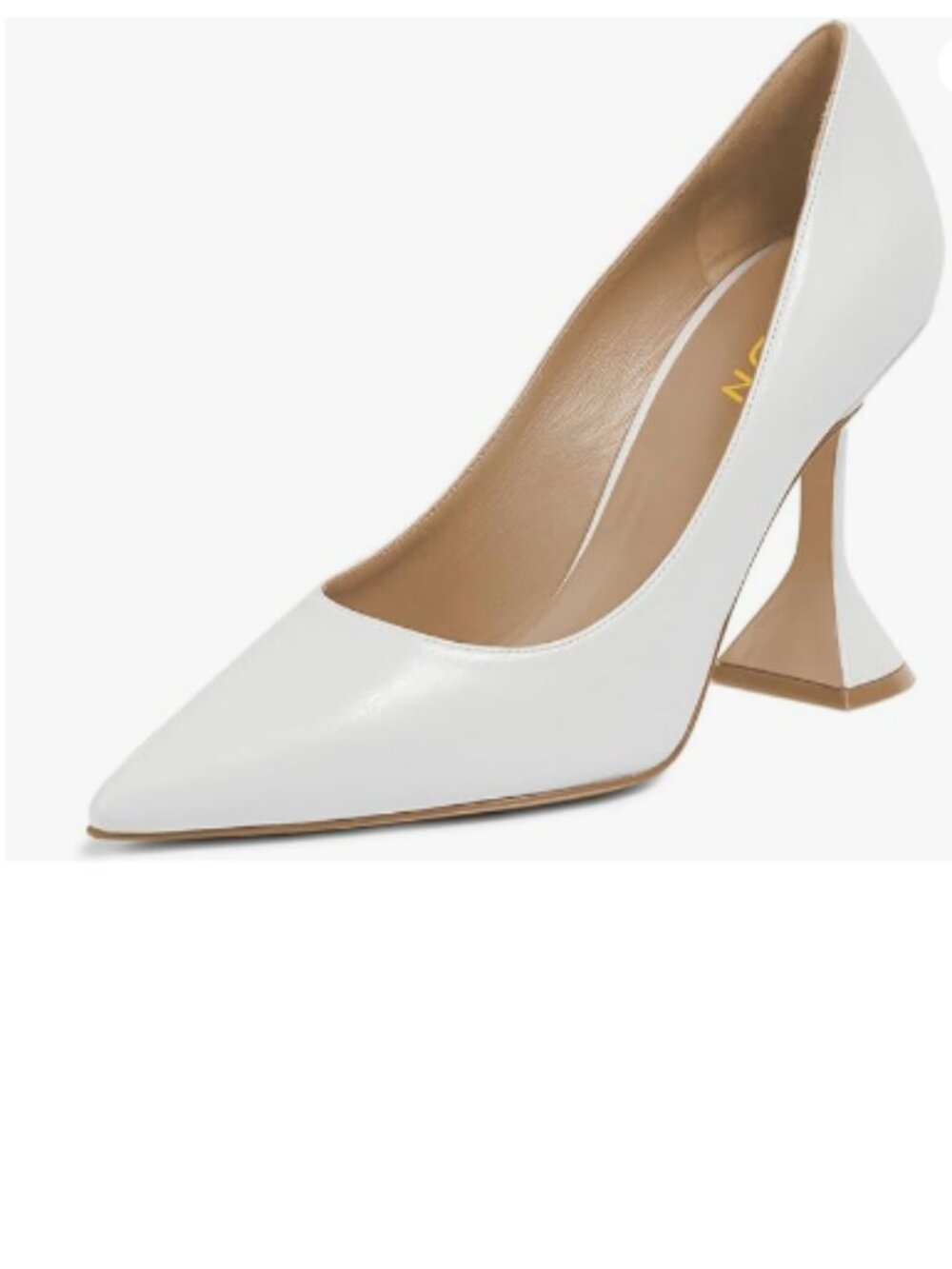 YDN White Pointed Toe Slip on Pumps Special High Heel Shoe for Party Prom Lady